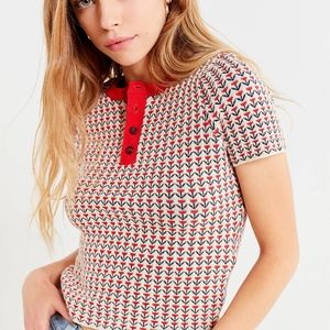 Urban Outfitters Harbor Henley Crop TOP NWT